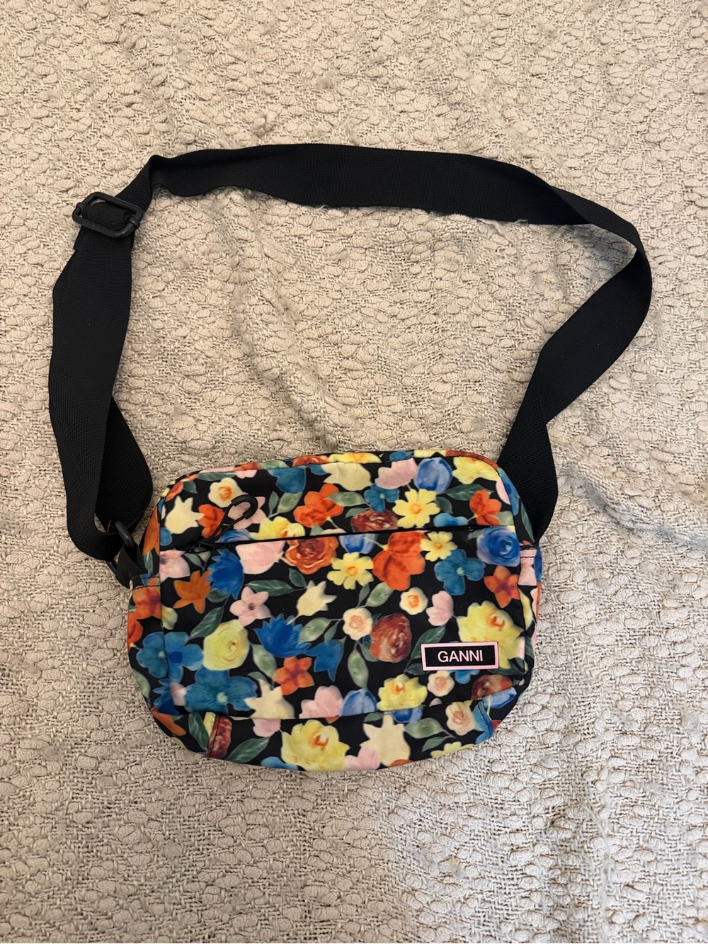 Ganni Floral Nylon Crossbody Bag
